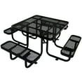 thumbnail image 1 of GVN Picnic Tables for Backyard,Square Outdoor Steel Picnic Table 46" black ,with umbrella pole, 1 of 7