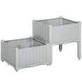 thumbnail image 1 of GVN Planter Garden Boxes Outdoor,2-Piece Raised Garden Bed with Legs, Gray, 1 of 11