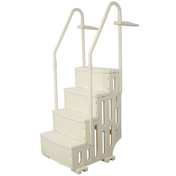 GVN Pool Ladder Heavy-Duty 4 Safety Step for Above Ground Pools Stair Entry System with Handrails 400lbs