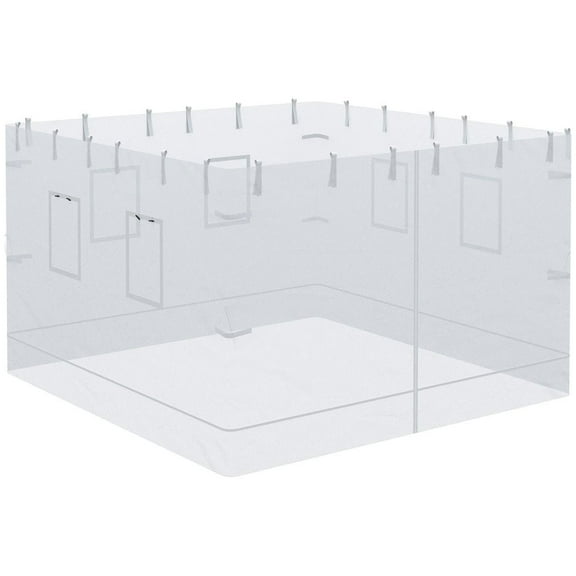 GVN Pop up Canopy Walls, Universal Replacement Netting, Set of 4 Mesh Screen Sidewalls, with 6 Service Windows and 1 Door for 10' x 10' Canopy Tent, White