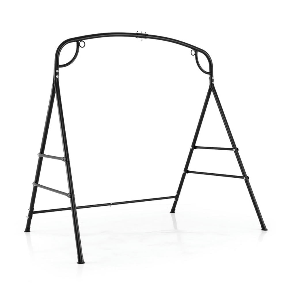 Black Heavy-Duty Metal Swing Stand with Reinforced Crossbars