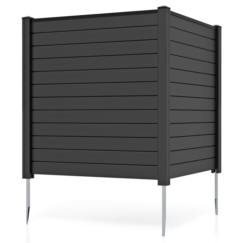 GVN Privacy Fence Wall Screen,Hedge Panels,Freestanding 48 x 48 Inch Air Conditioner Fence with Metal Ground Stakes-Black GVN Privacy Fence Wall Screen,Hedge Panels,Freestanding 48 x 48 Inch Air Conditioner Fence with Metal Ground Stakes-Black