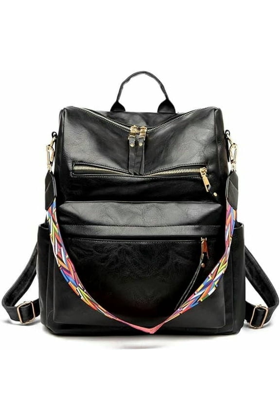 Pu Leather Backpack Purse For Women Convertible Ladies Fashion Casual Large School Shoulder Bags