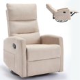 thumbnail image 1 of GVN Reclining Sofa Chair with Rocker and Swivel, Home Reclining Seating for Living Room, Bedroom, Beige, 1 of 7