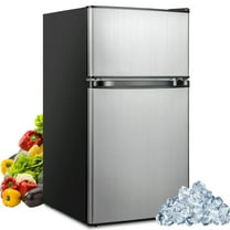 GVN Refrigerator Freezer, Fridge,3.2 Cu. Ft Compact Mini Fridge with 5 Temperature Settings