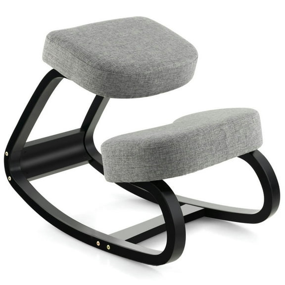 GVN Rocking Ergonomic Kneeling Chair with Padded Cushion for Home Office-Gray, Home Office Computer Desk Chair, Office Chairs Clearance for Bedroom,Study