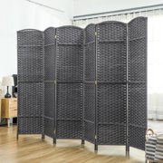 GVN Room Separation Divider,Folding Room Divider Screen 6 Panel 5.6 Tall Privacy Screen Freestanding Room Partition, Charcoal Gray