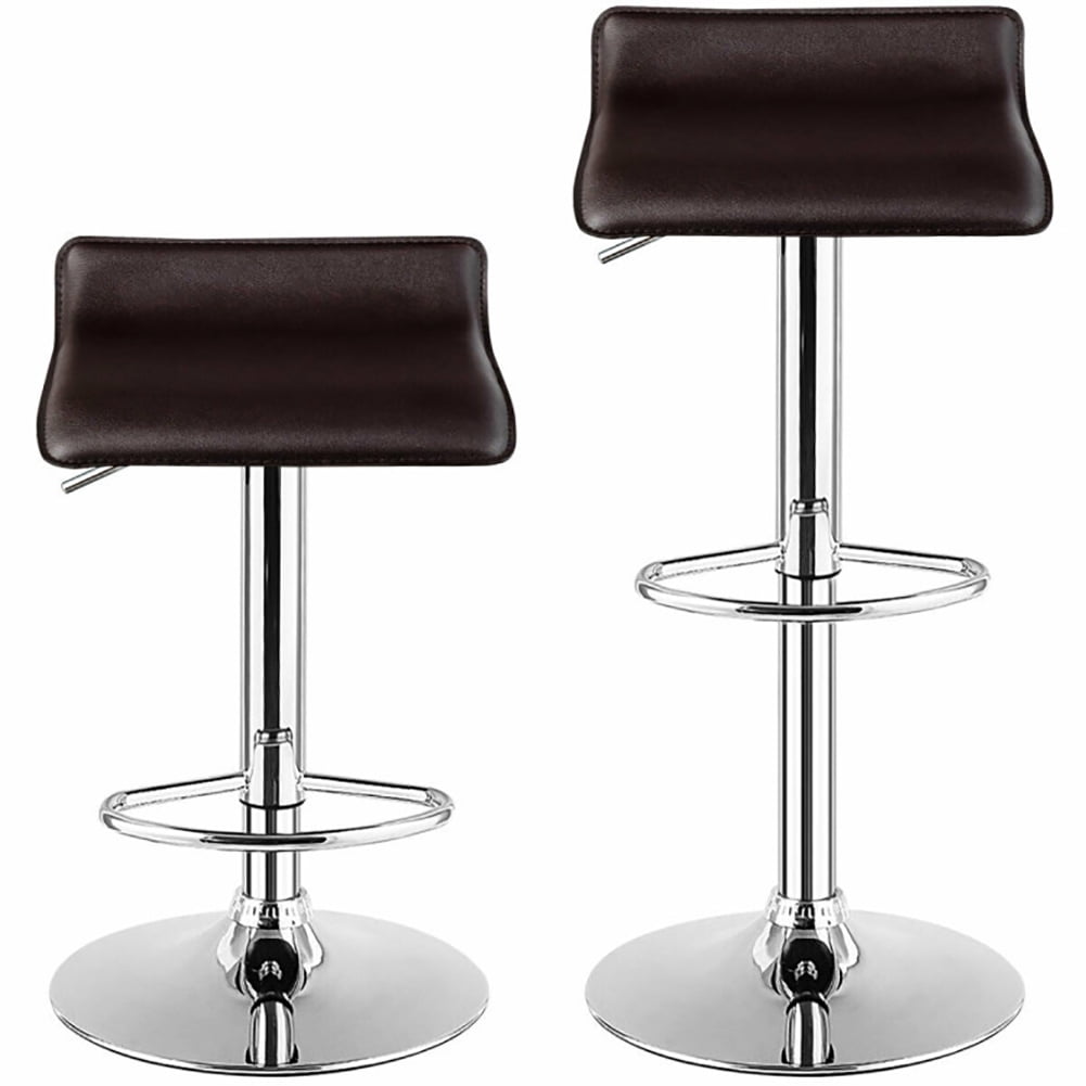 GVN Set of 2 Adjustable PU Leather Backless Bar Stools with Footrest for Pub Bistro Kitchen Dining, Black GVN Set of 2 Adjustable PU Leather Backless Bar Stools with Footrest for Pub Bistro Kitchen Dining, Black