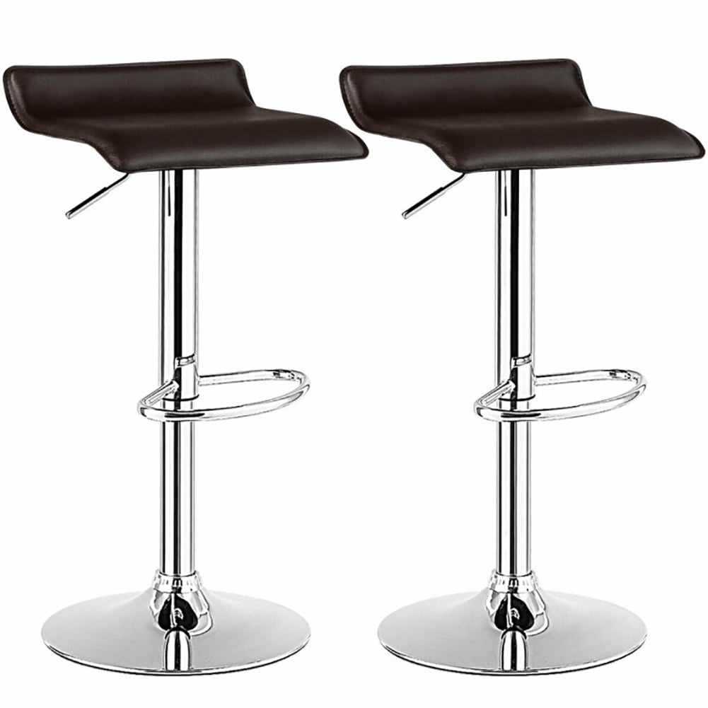 GVN Set of 2 Adjustable PU Leather Backless Bar Stools with Footrest for Pub Bistro Kitchen Dining, Coffee GVN Set of 2 Adjustable PU Leather Backless Bar Stools with Footrest for Pub Bistro Kitchen Dining, Coffee