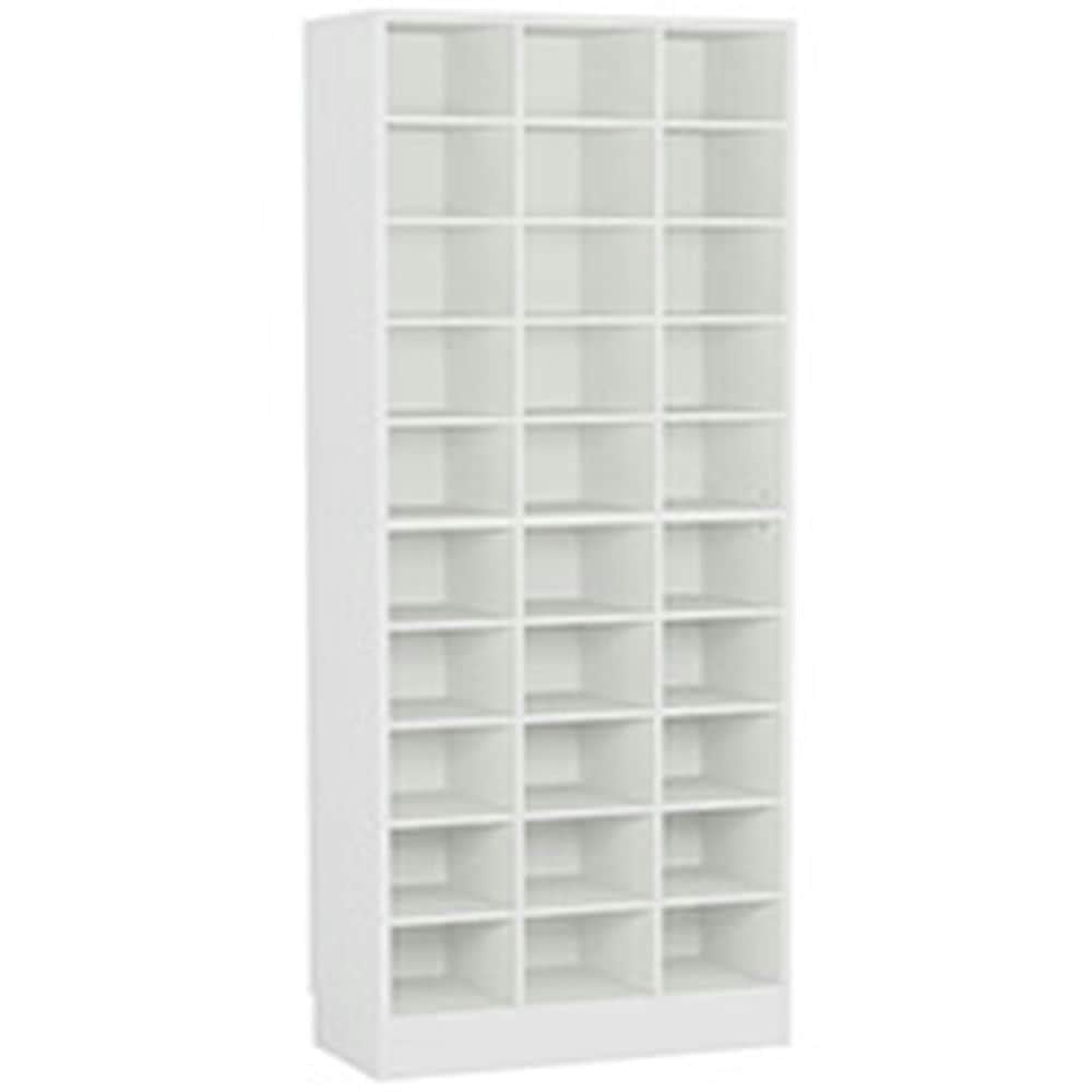 GVN Shoe Storage Cabinet, Shoe Organizer,10-Tier Shoe Cabinet, Wooden Shoe Storage Rack with 30 Cubbies,White