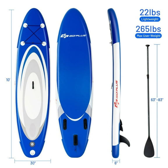 GVN Soft Top Surfboard, Small Surfboard,10 Feet Inflatable Stand Up Paddle Surfboard with Bag