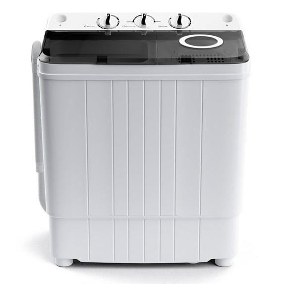 GVN Space Saving Full-Automatic Washer,Washing Machine,17.6 lbs Portable Washing Machine with Drain Pump-Black