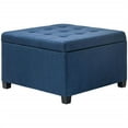 thumbnail image 1 of GVN Storage Ottoman Bench, Ottoman Bench,Round Storage Ottoman Bench, Button Tufted Ottoman with Flip Top, Blue, 1 of 10
