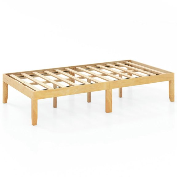 GVN Sturdy Bed Frame, Bedroom Platform Bed Frame,14 Inch Twin Wood Platform Bed Frame with Wooden Slats Support-Natural
