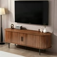 thumbnail image 1 of GVN TV Stand, Entertainment Center,TV Stand, 55" Modern TV Console Table with Storage Compartment and Sliding Door(Walnut), 1 of 14