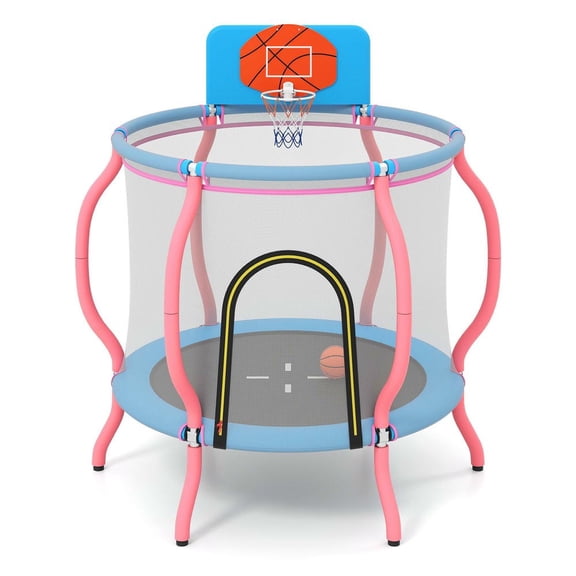 GVN Trampoline for Indoor, Outdoor, Outdoor Trampoline for Kids, Pink