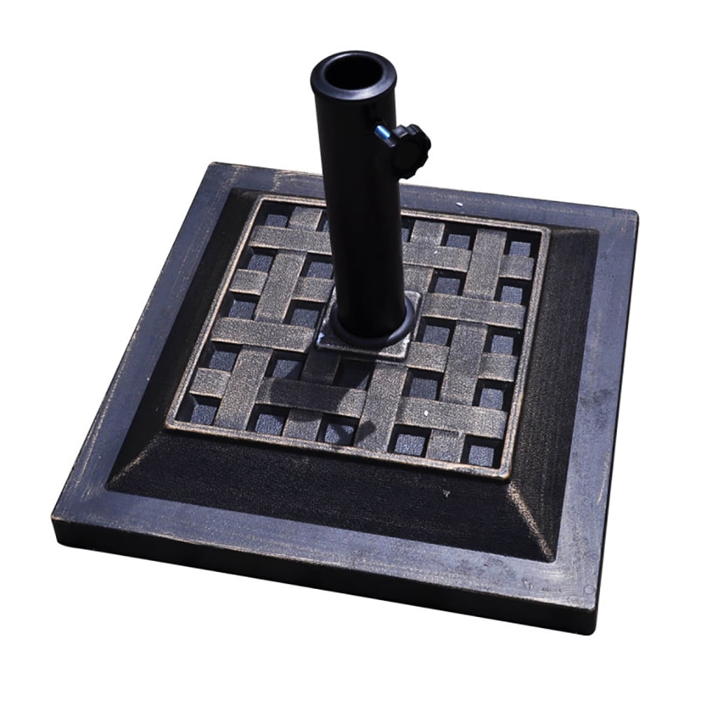 GVN Umbrella Stand Outdoor Base, 17.5 Inch Heavy Duty Square Umbrella Base Stand of 30 lbs for Outdoor, Black