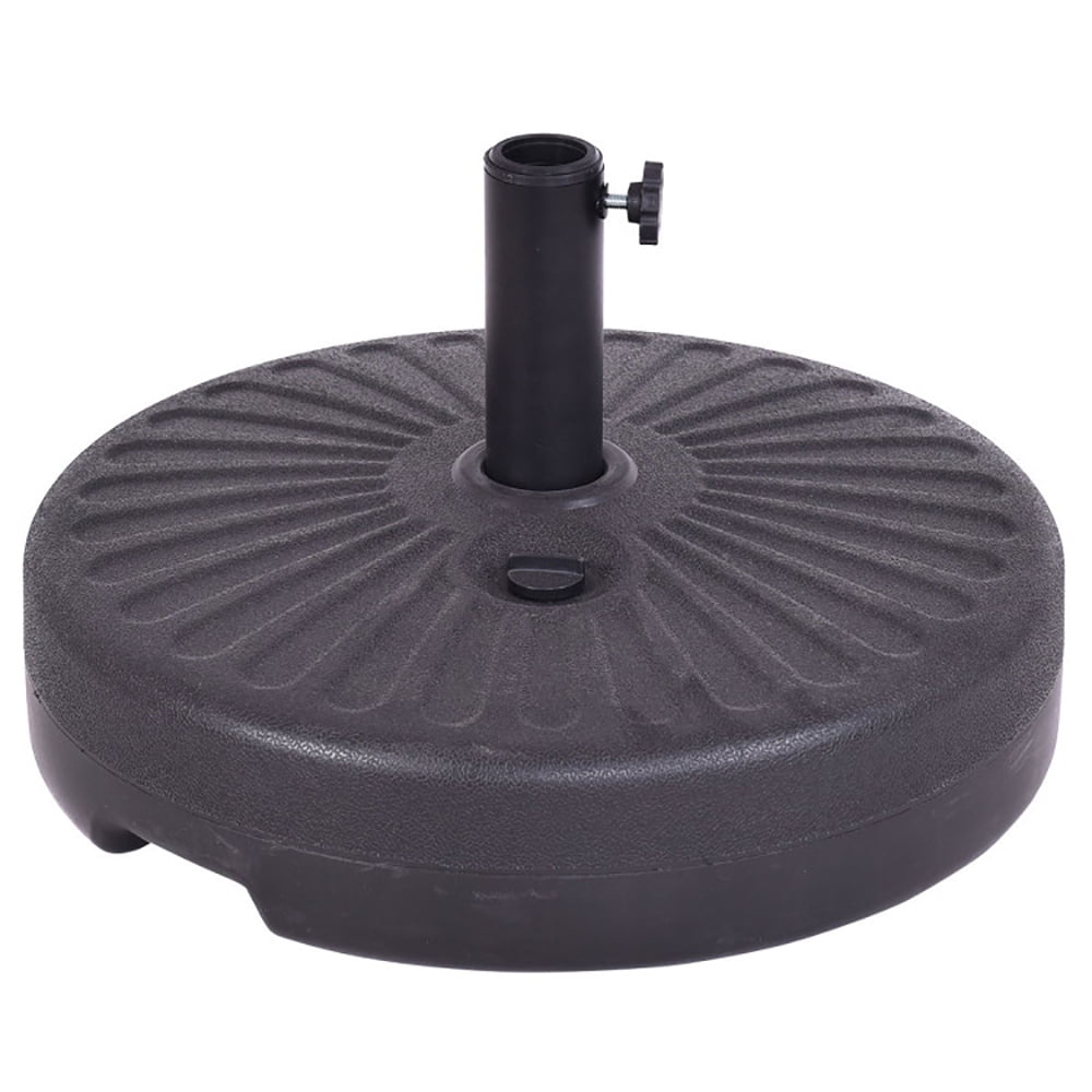 GVN Umbrella Stand Outdoor Base, 20 Inch Round 23L Water Filled Umbrella Base, Black