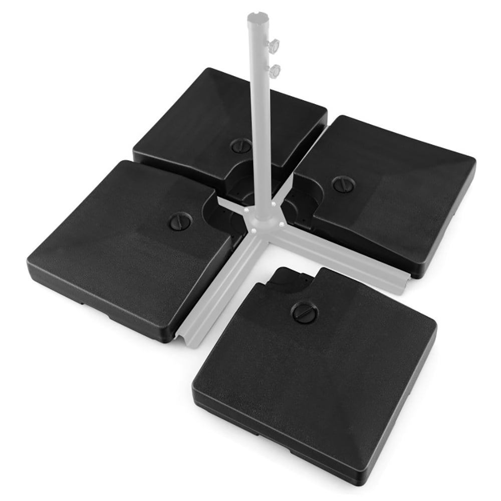 GVN Umbrella Stand Outdoor Base, 4-Piece 20L Cantilever Offset Patio Umbrella Base, Black GVN Umbrella Stand Outdoor Base, 4-Piece 20L Cantilever Offset Patio Umbrella Base, Black