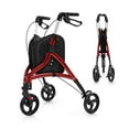 thumbnail image 1 of GVN Walkers & Rollators,Foldable Rollator Walker with Lightweight Aluminum Frame-Red, 1 of 11