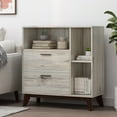 thumbnail image 1 of GVN White Accent Cabinet, Faux Wood Strength, Resistant to Moisture, Ideal for Entryway/Bedroom, 1 of 12