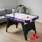 GVN White Air Hockey Table 56 Inch LED Digital Scoreboard Powerful 12V Motor