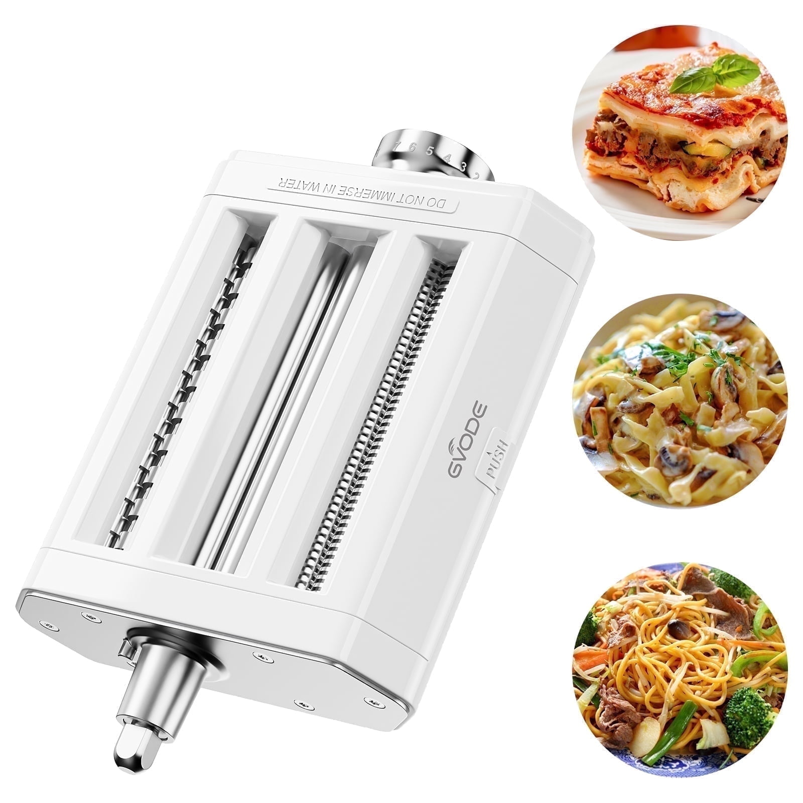 Gvode 3-in-1 Pasta Attachment for KitchenAid Stand Mixer with Roller, Spaghetti and Fettuccine Cutters