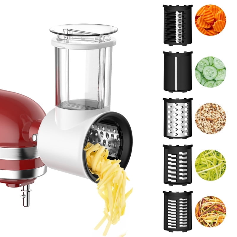 GVODE Cheese Grater Attachment for Kitchenaid Stand Mixer with 5 Blades