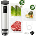 thumbnail image 1 of TOCOKEID Metal Handheld Vacuum Sealer, 60kPa Portable Food Sealer with Detachable Tank, 30 Bags & 2 Clips for Kitchen, Camping, Travel Storage, 1 of 10