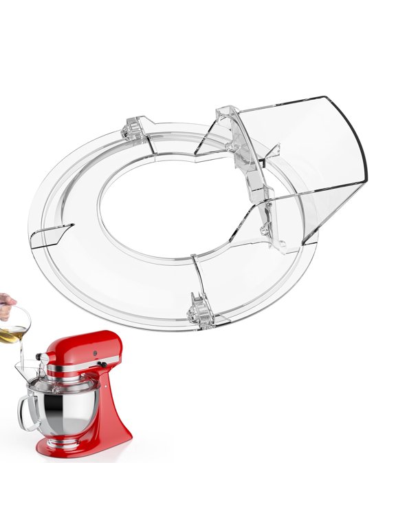Pouring Shield Attachment for KitchenAid 4.5-5 QT Tilt-Head Stand Mixers, 2-Piece Detachable Splash Guard with Large Pour Chute