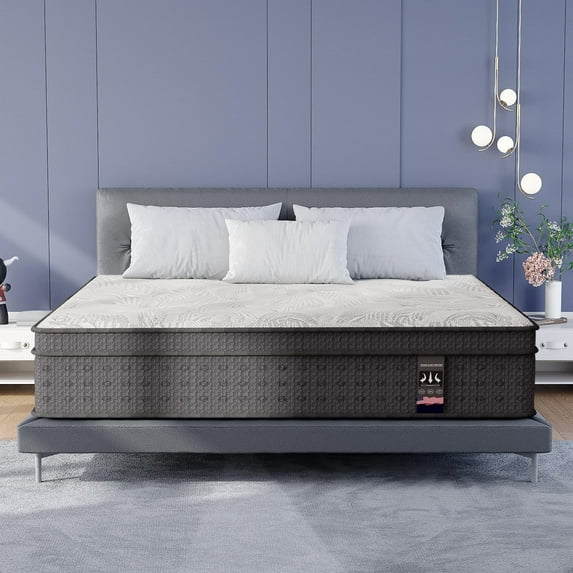 JYYA88BB 14-inch King Hybrid Mattress, Memory Foam & Pocket Springs, Medium Firm