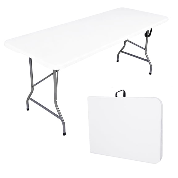 GVUHR Durable Construction and Compact Foldable Design Folding Table, White