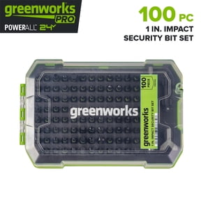 Greenworks Pro 100PC 1" Impact Security Bit Set, PA51102A1