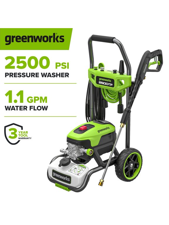 2500 PSI Pressure Washer, 1.1 GPM Max, AC Power, 4 Nozzles Included