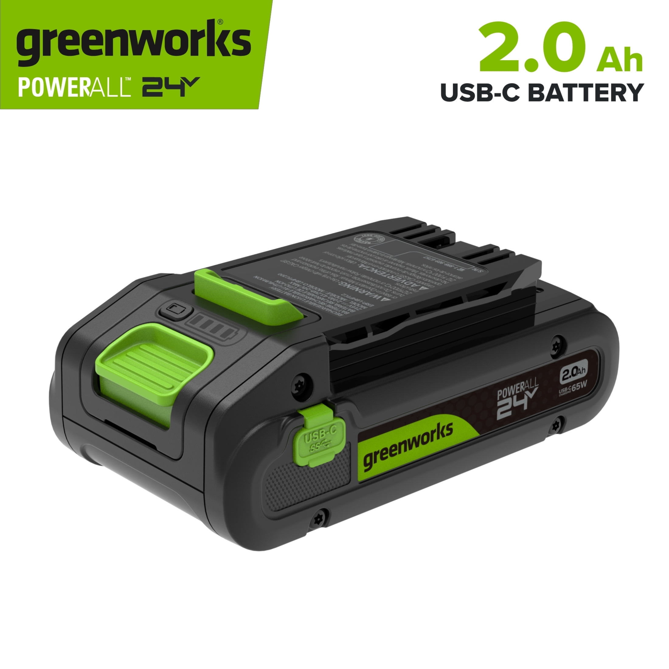 Greenworks PowerAll 24V 2Ah Battery With 65W USB-C Charging Port