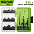 thumbnail image 1 of Greenworks 35PC Impact Drive Bit Set for Use with Drill or Impact Driver, PA51217A1, 1 of 9