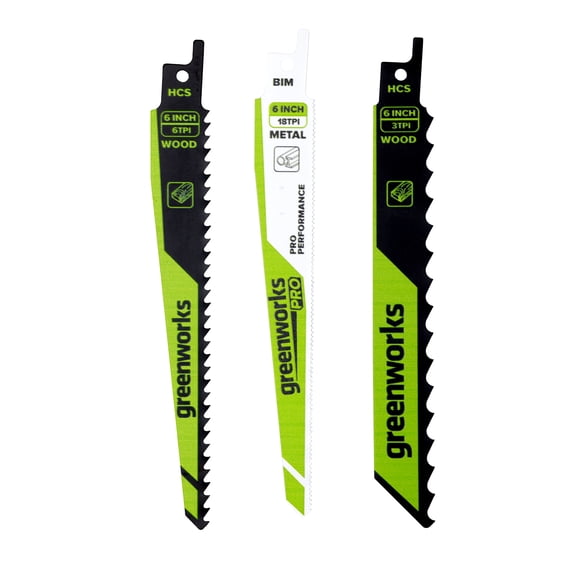 Greenworks 3pk Recip Blades PA53313A1
