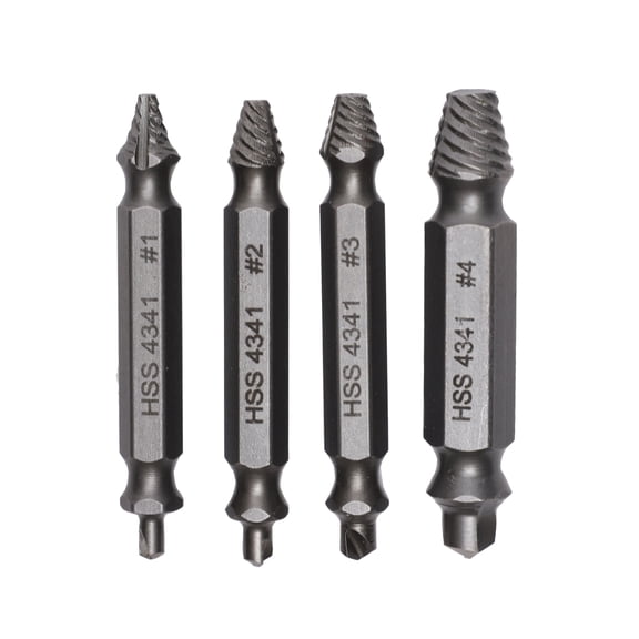 Greenworks 4-Piece Screw Extractor Set, #1-#4 Sizes, for Use with Impact and Drill Drivers