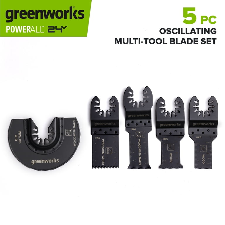 Greenworks 5-Piece Oscillating Multi-Tool Blade Set for Wood Greenworks 5-Piece Oscillating Multi-Tool Blade Set for Wood