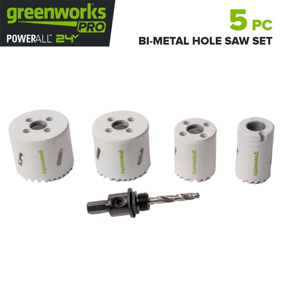 Greenworks Pro 5PC Bi-Metal Hole Saw Kit, PA53403A1
