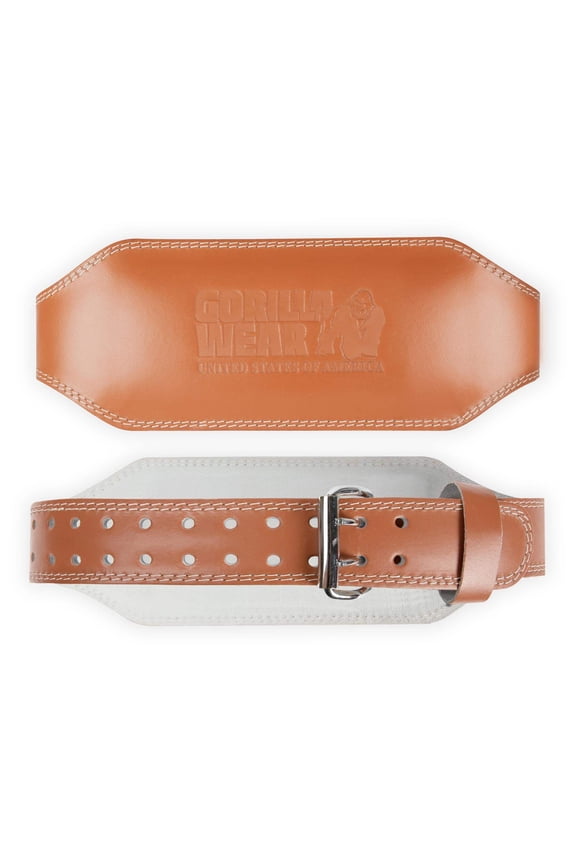 GW 6- Inch Padded Leather Lifting Belt - Brown