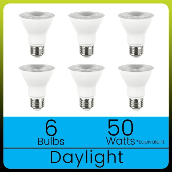 Green Watt PAR20 LED Spot Light Bulb, 7-Watt (50W Equivalent), Daylight 5000K, E26 Medium Base, Dimmable (6 Pack)