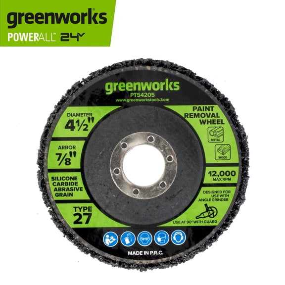 Greenworks 4-1/2" Paint Removal Wheel for Angle Grinder, PT54205A1