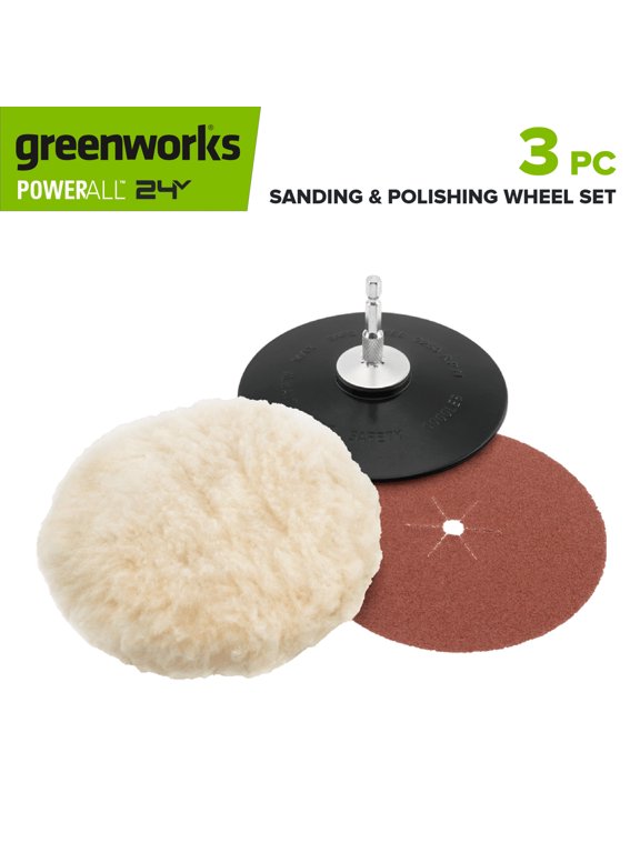 3-Piece 5" Sanding and Polishing Wheel Set with Buffing Bonnet, P80 Sandpaper, Backer Pad, Used with Impact or Drill Drivers