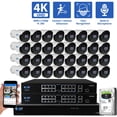 thumbnail image 1 of GW Security 32 Channel NVR UltraHD 4K Face/Human/Vehicle Detection PoE Security Camera System with 32 x 4K (8MP) IP Microphone AI Bullet Camera, 100ft Night Vision, Outdoor/Indoor Surveillance Camera, 1 of 8
