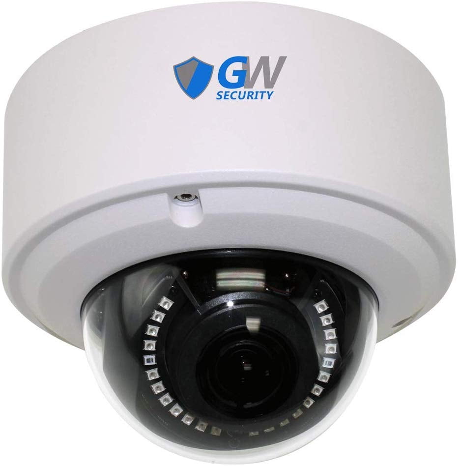 GW Security 8.0MP 4K (3840x2160) 2.8-12mm 4X Optical Zoom Motorized AutoFocus Outdoor Waterproof H.265 8MP Dome PoE IP Camera