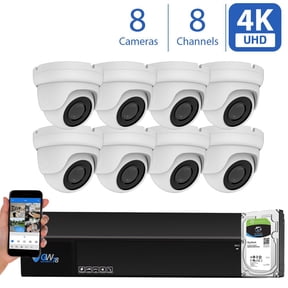 GW Security 8 Channel 8MP (4X 1080P) CCTV DVR Security Camera System with 8 x Ultra HD 4K 2160p AI Human Detection Waterproof Security Cameras,100ft IR Night Vision, 2TB Hard Drive