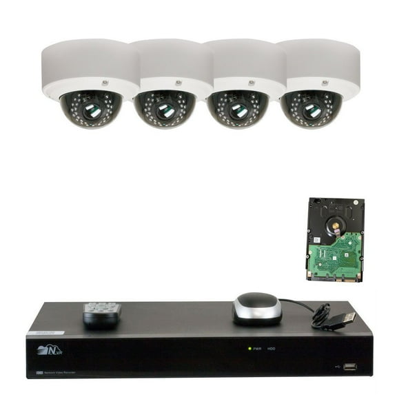 GW Security 8CH H.265 4K NVR 5-Megapixel (2592 x 1920) 4X Optical Zoom Network Plug & Play Video Security System, 4pcs 5MP 1920p 2.8-12mm Motorized Zoom POE Weatherproof Dome IP Cameras