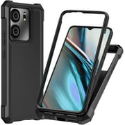 GW USA for BLU View 5 5G B160V Case with Screen Protector,BLU View 5 Phone Case Front Back Full Body Protective Soft TPU Bumper Raised Corner Edge Military Grade Shockproof Cover - Black