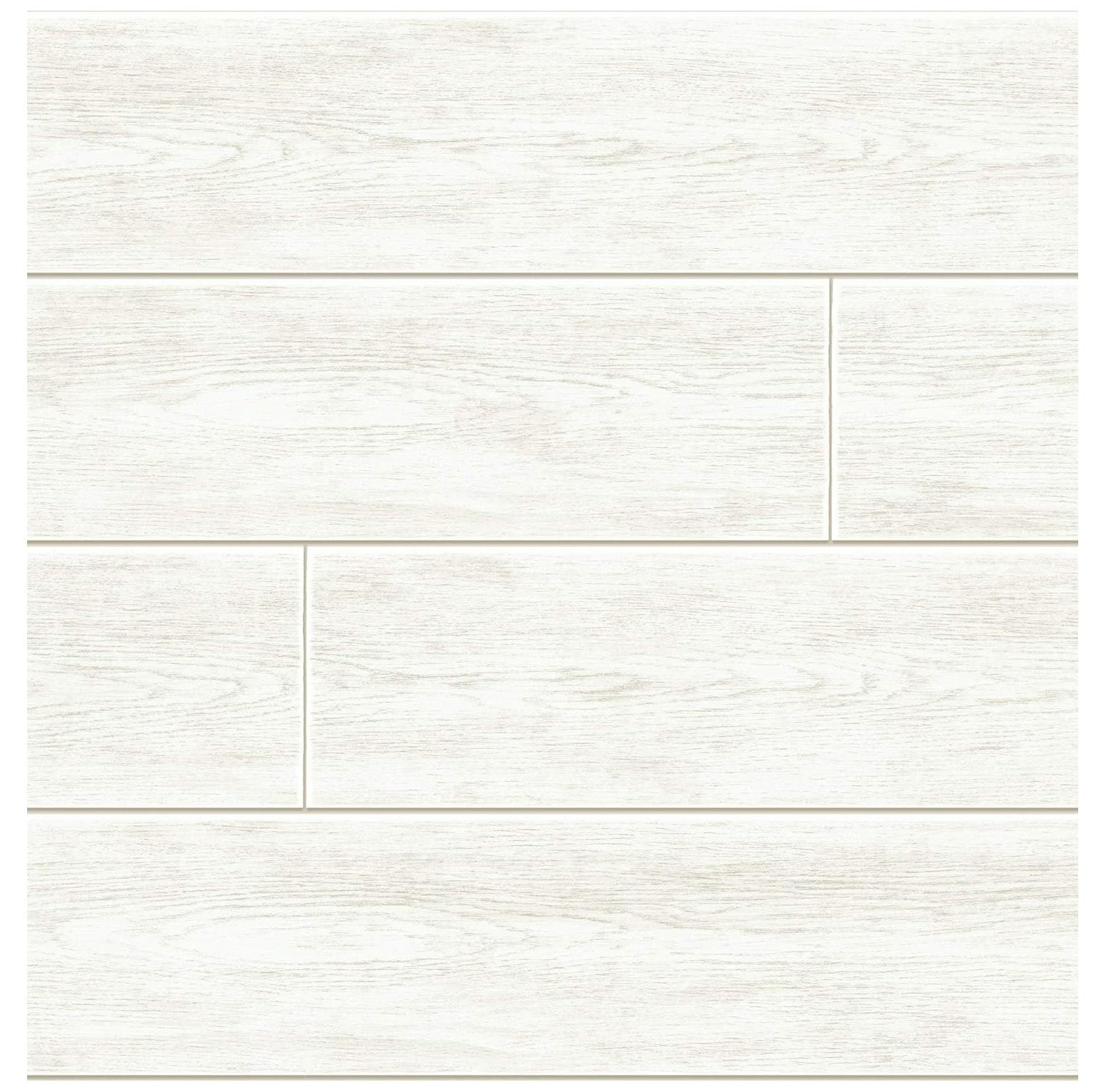 GW1002 White Shiplap Peel & Stick Wallpaper 20.5 in. x 18 ft. = 30.75